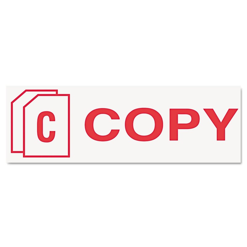 ACCUSTAMP2 035594 Pre-Inked Shutter Stamp with Microban Red Copy 1 5/8 x 1/2 - Image 2